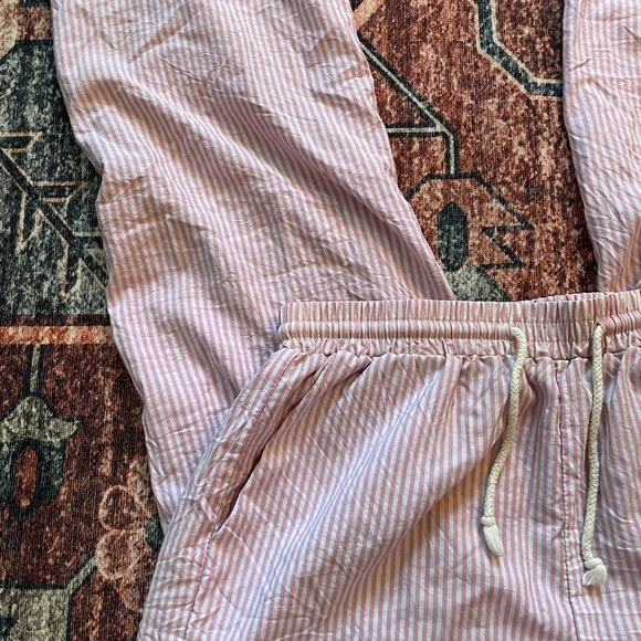 Pink Striped Lounge Pants Vintage Beach Wash - Picture 5 of 6